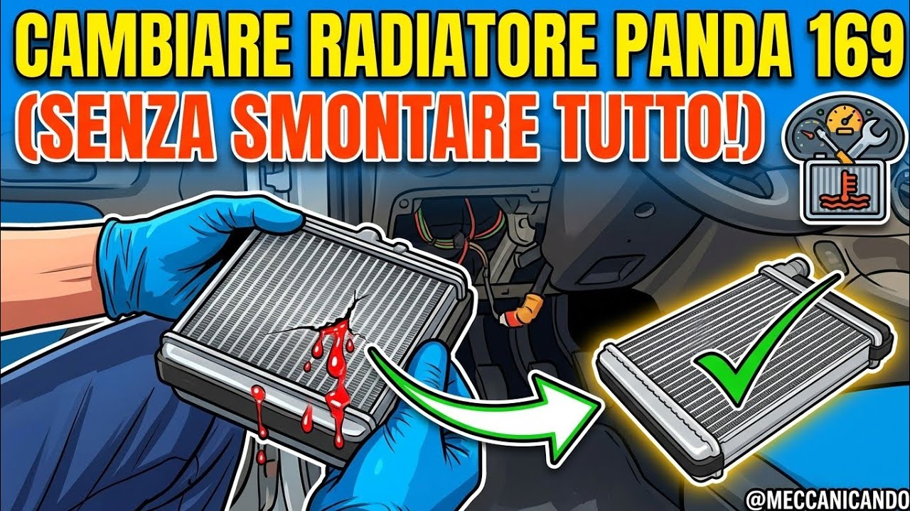 come sostituire il radiatore di riscaldamento, panda 169 @meccanicando