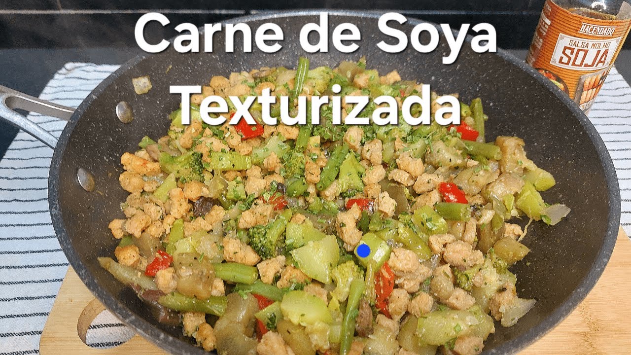 SOJA TEXTURIZADA SALTEADA CON VERDURAS, alta en proteína
