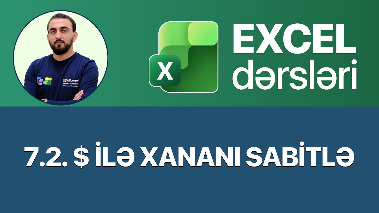 Excel dərsləri - 7.2 Excel Cell Reference: Absolute, Relative or Mixed I Dollar ($) sign in Excel