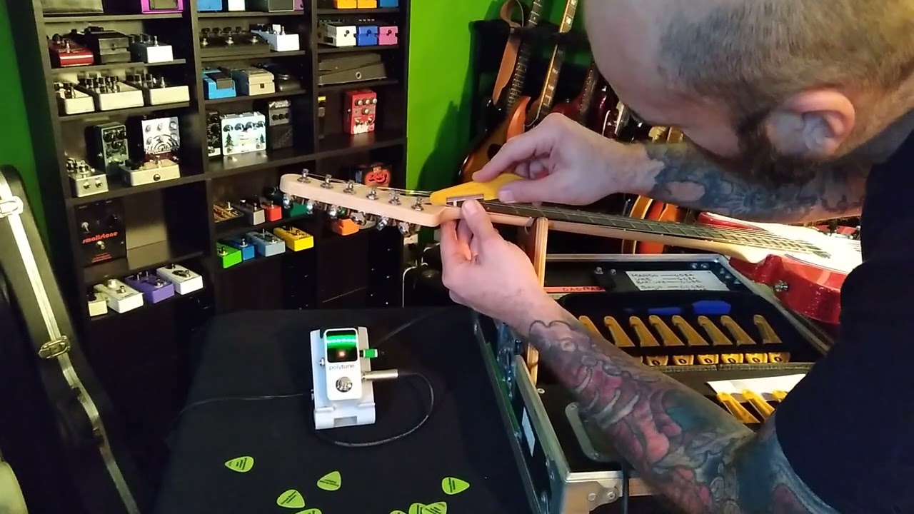 Filing A High Nut Slot. Out Of Tune First Fret.