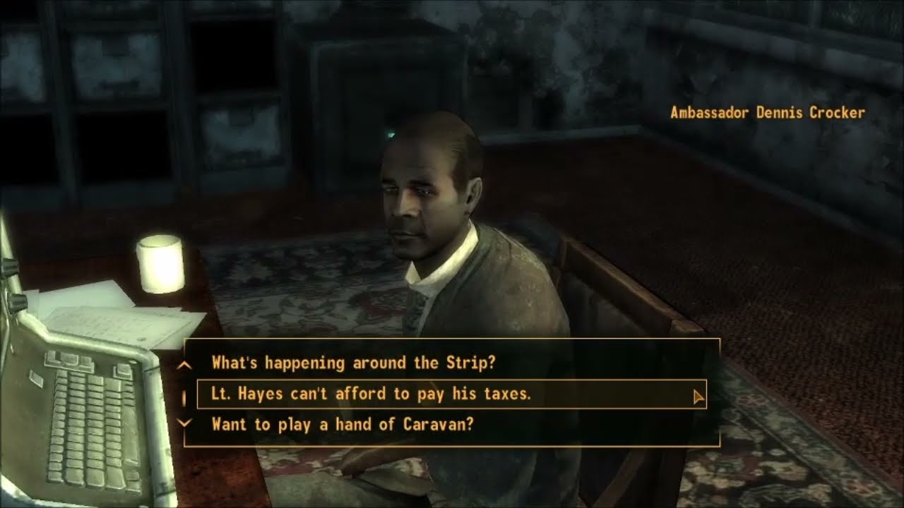 Ambassador Crocker finds out LT Hayes cant pay his taxes