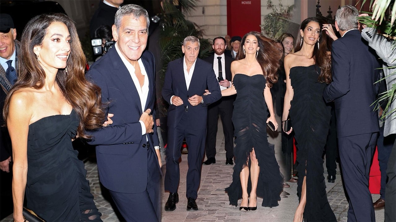 George and Amal Clooney at Omega House opening dinner