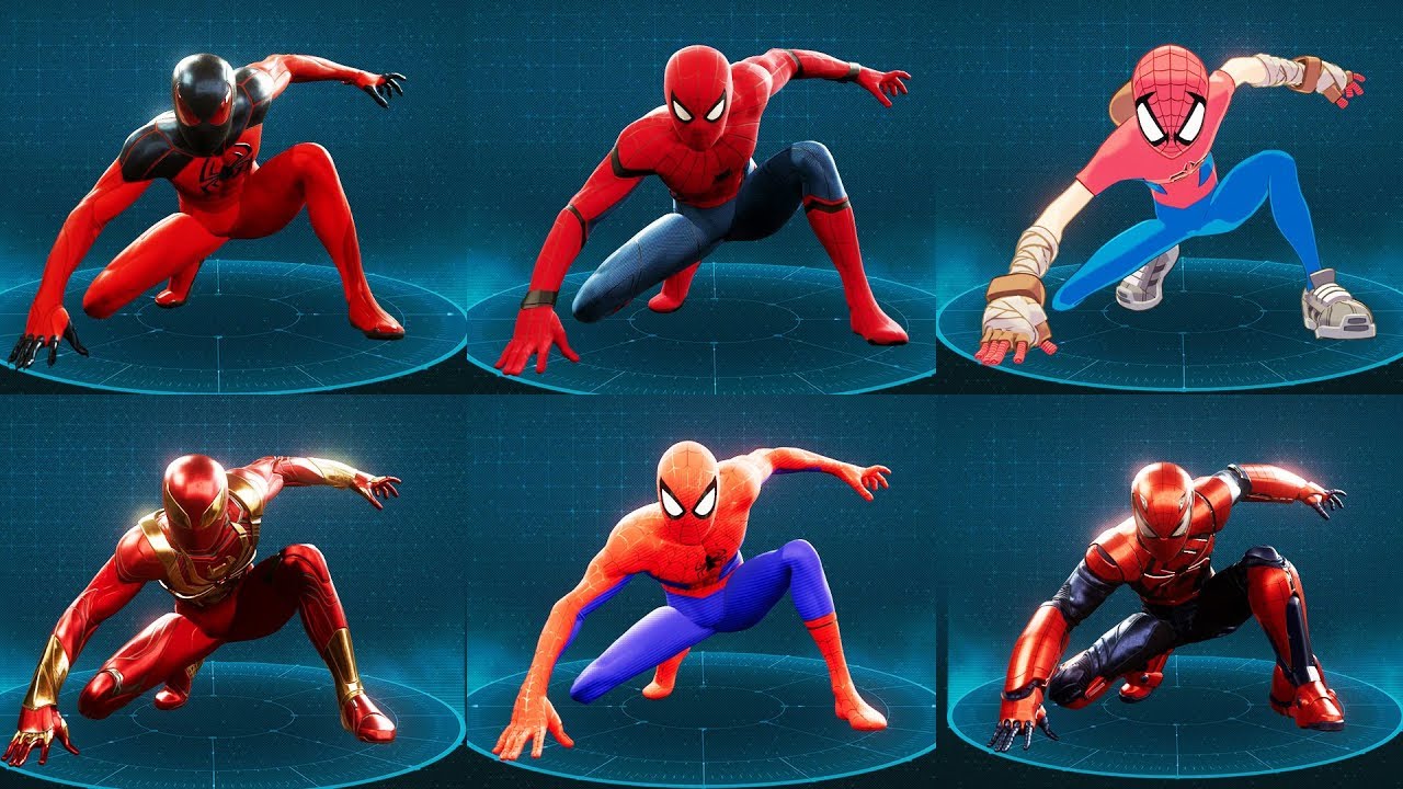 Spider-Man Ps4 - All 38 Suits Showcase Including all 10 DLC Suits!