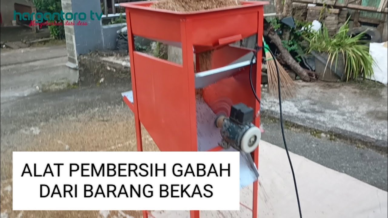 ALAT PEMBERSIH PADI SEDERHANA DENGAN BEKAS MESIN POMPA AIR