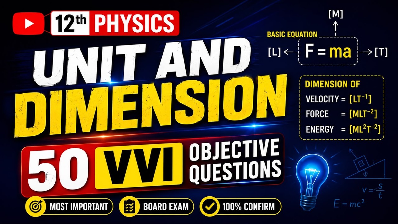 Unit & Dimension | 50 VVI Objective Questions | Class 12 Physics | Bihar Board