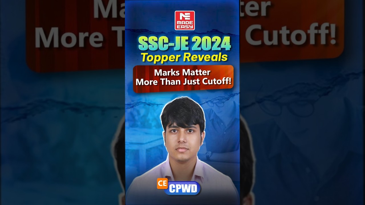 SSC JE 2024 Topper | Reveals His Marks & Strategy | Why Prelims Score Matters