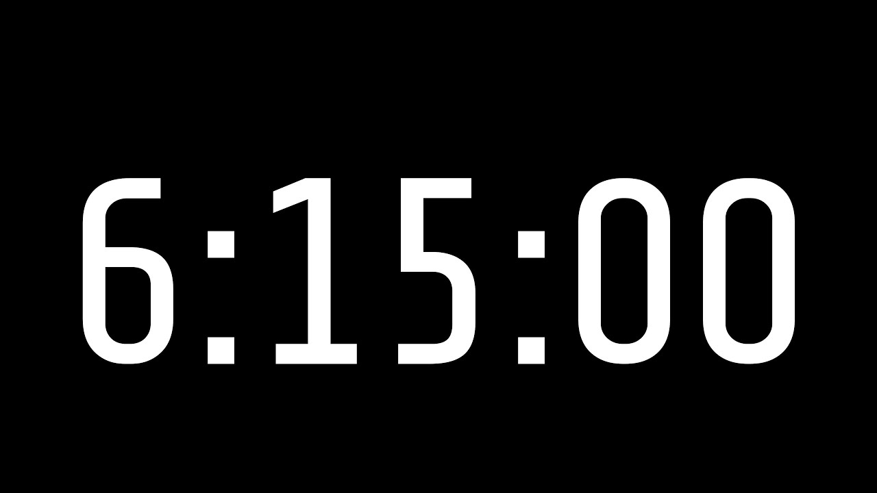 6h 15m Timer &ndash; 375 Minute Countdown | Dark Screen, Workout Timer, No Music, Pomodoro, Sleep Aid