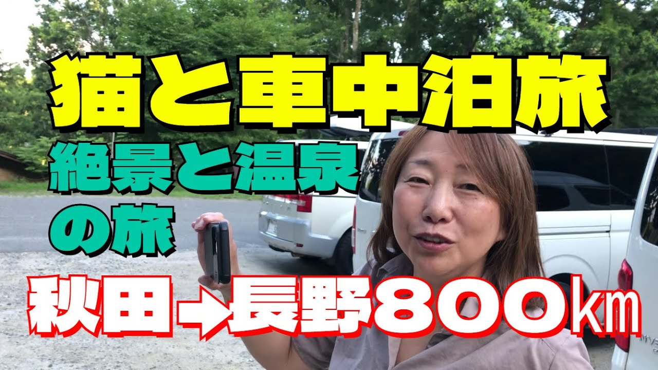 【猫と車中泊旅】秋田から長野へ800㎞の大移動！キャラバンでのんびり絶景巡り