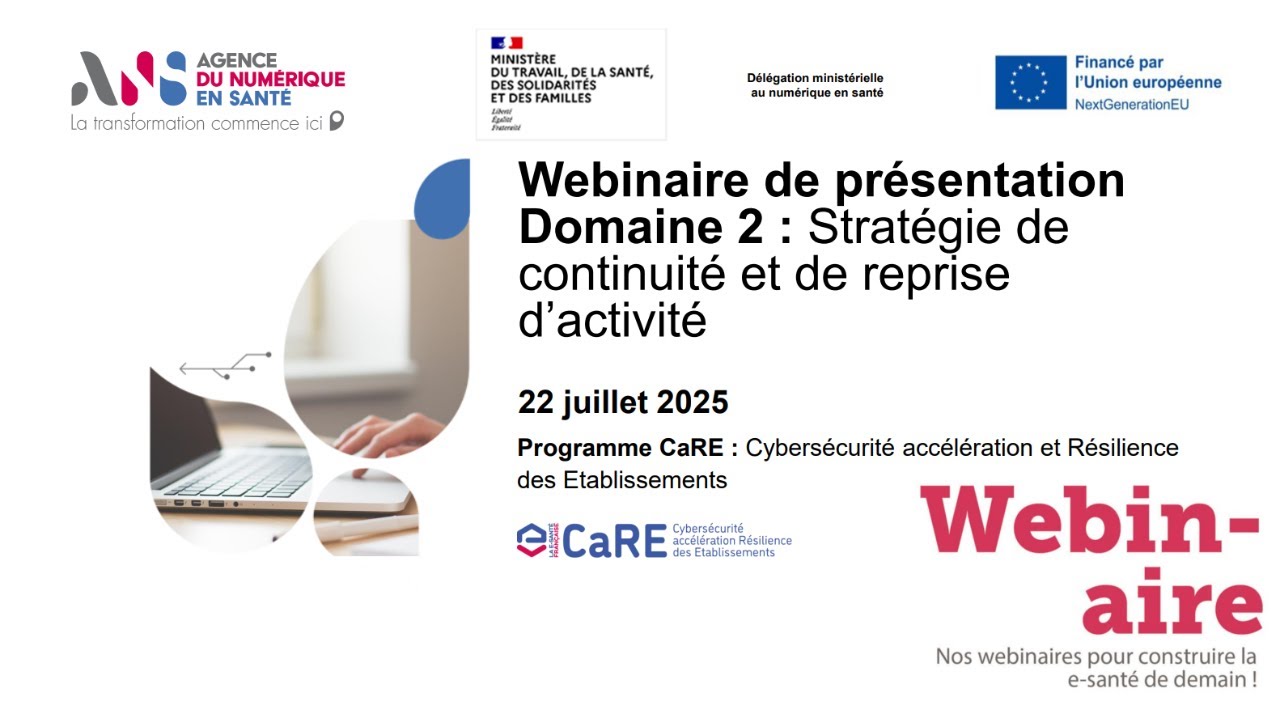 Programme CaRE | Pr&eacute;sentation du Domaine 2, Strat&eacute;gie de continuit&eacute; et reprise d'activit&eacute;