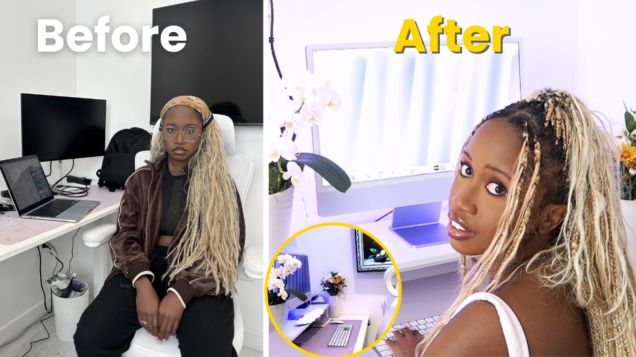 ULTIMATE CHAOS TO AESTHETIC DESK TRANSFORMATION 2025 | Unbox My New iMac With Me | Desk Setup Vlog