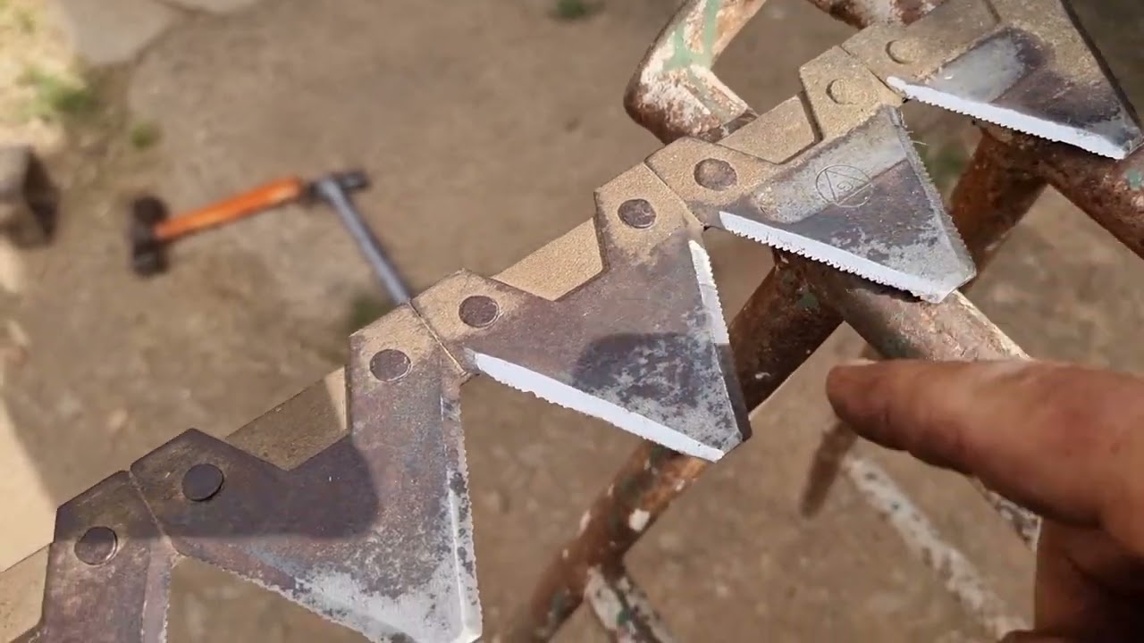 Arreglamos y afilamos las cuchillas de corte de la motosegadora👍😉