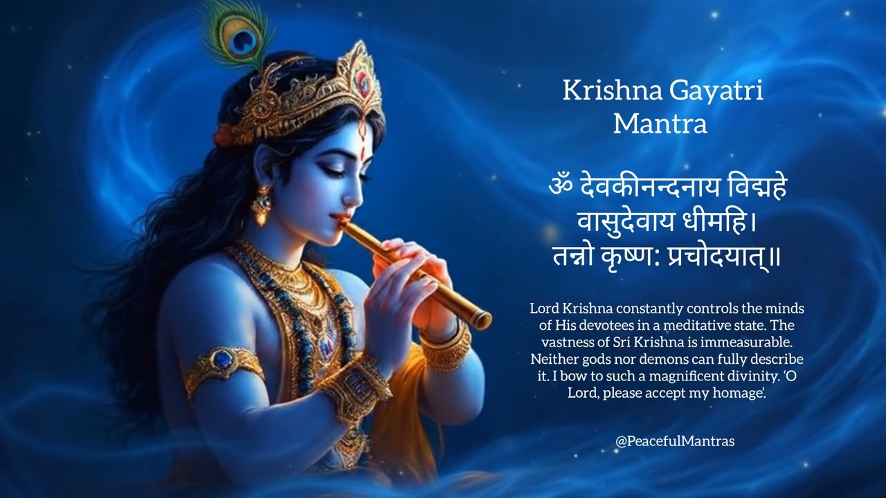 Krishna Gayatri Mantra | 1 Hour Peaceful Chanting for Meditation & Deep Sleep