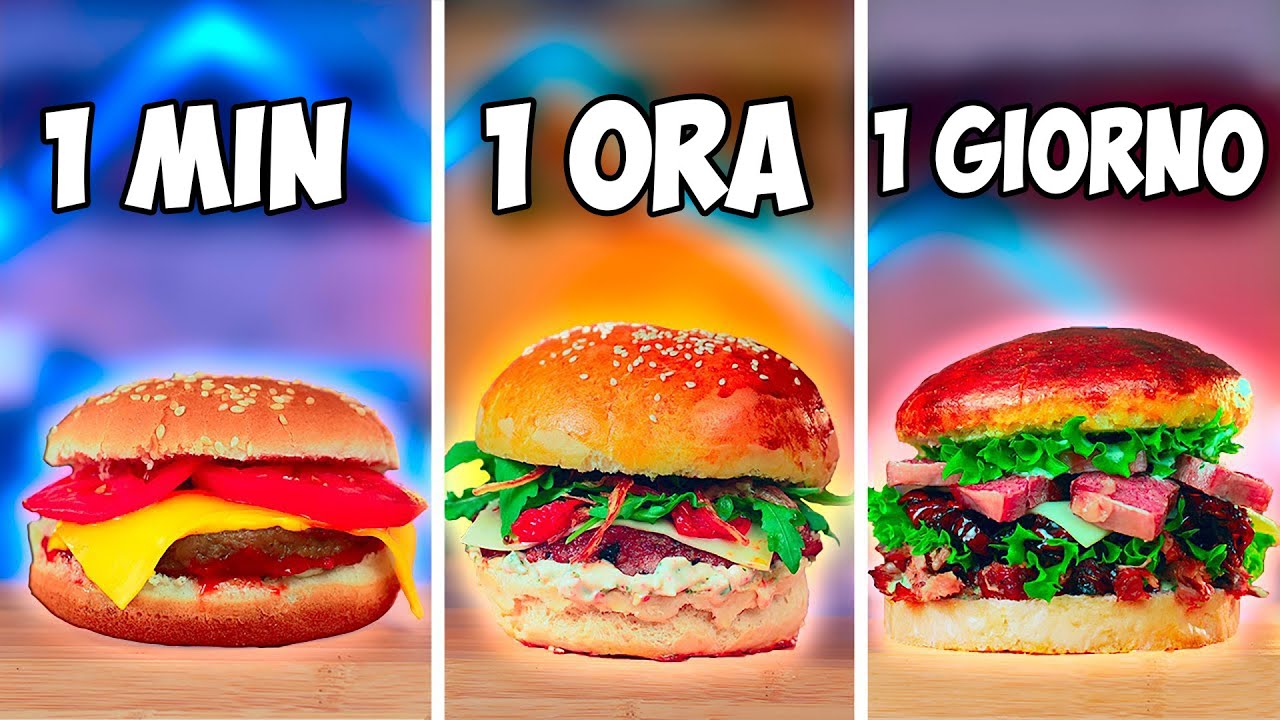 1 minuto vs. 1 ora vs. 1 giorno Hamburger da VANZAI CUCINANDO