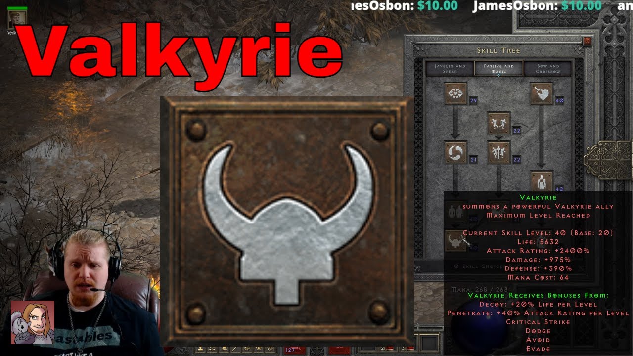 D2R Skills & Abilities - Valkyrie (Amazon Passive & Magic)