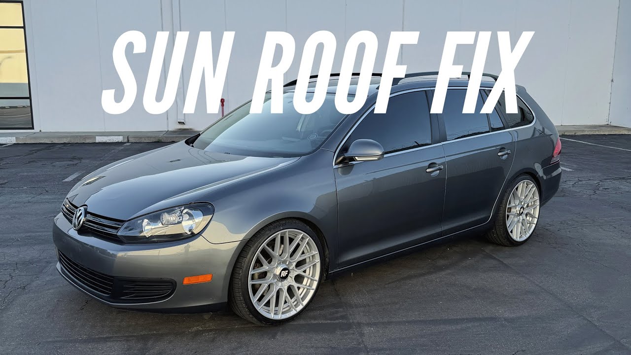 Как устранить засоры водостоков и протечки в люке крыши на VW Jetta Sportwagen Golf Estate MK6 (2...