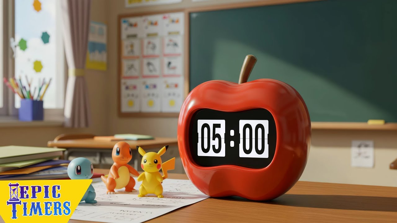 5 Minute pokemon apple Timer with music - Teacher Appreciation day