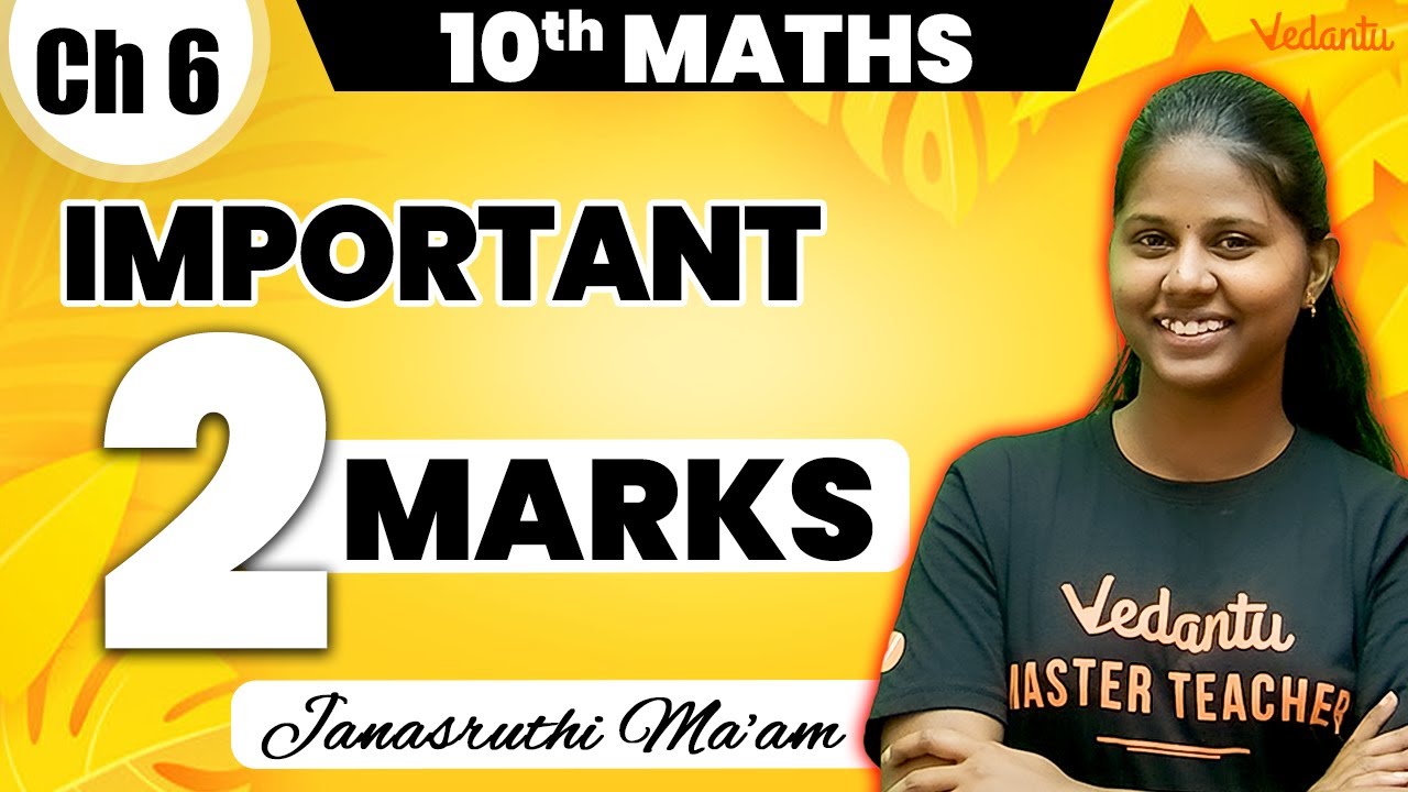 10th Maths | Chapter 6 Important 2 Mark Questions | Public Exam 2025 | Janasruthi Ma'am