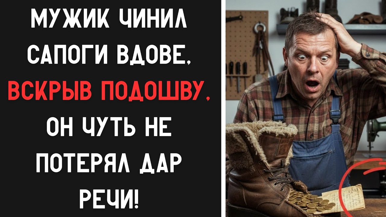 Сапожник чинил старые унты вдовы, но когда вскрыл подошву, то потерял дар речи!
