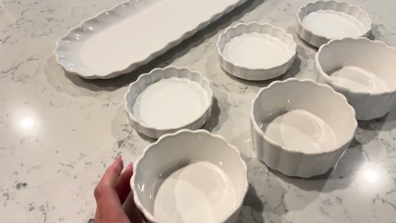 White stoneware serving tray