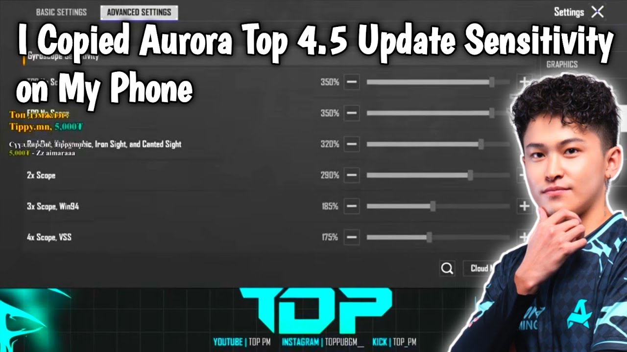 I Copied Aurora Top 4.5 Update Sensitivity on My Phone | Top Best Sensitivity Code Bgmi & Pubg 4.5