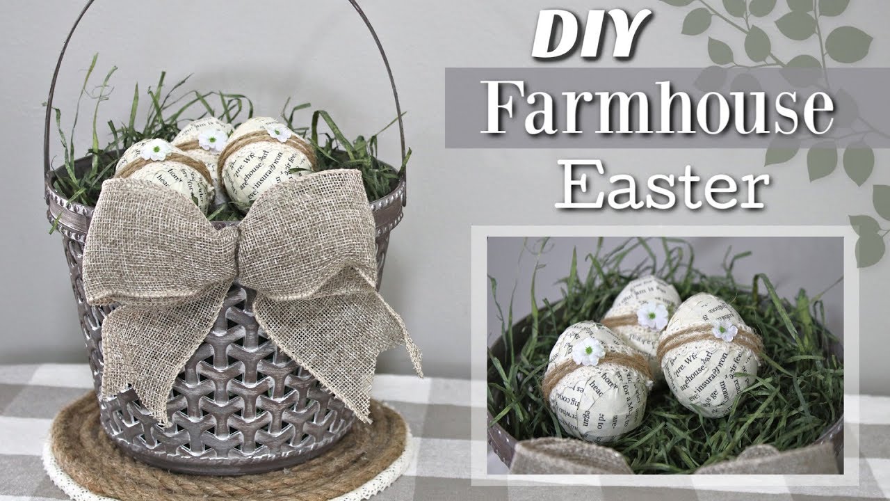 DIY Farmhouse Easter Decor | Dollar Tree Easter Decor DIY | Krafts by Katelyn
