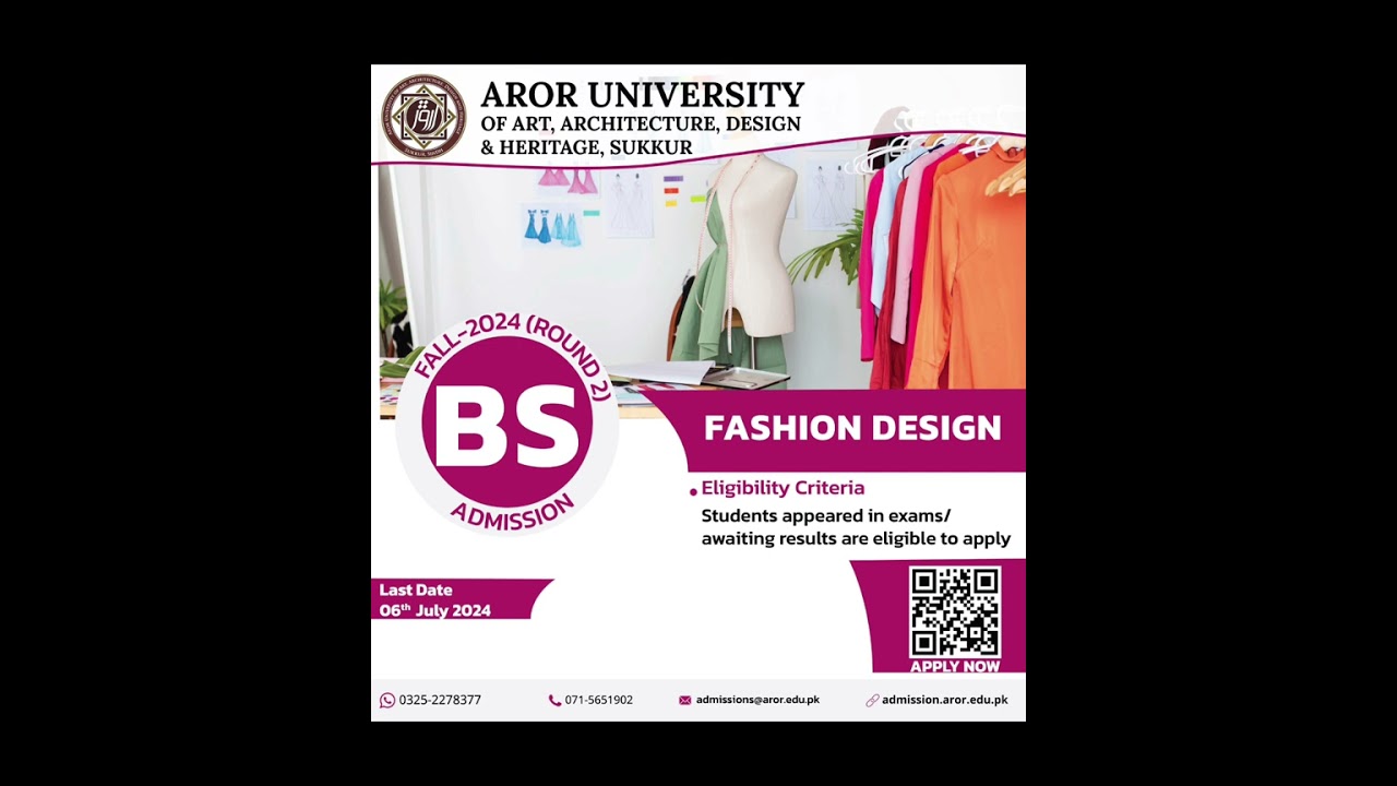 Admissions are now open for our BS-Fashion Design program. Turn your fashion dreams into reality.
