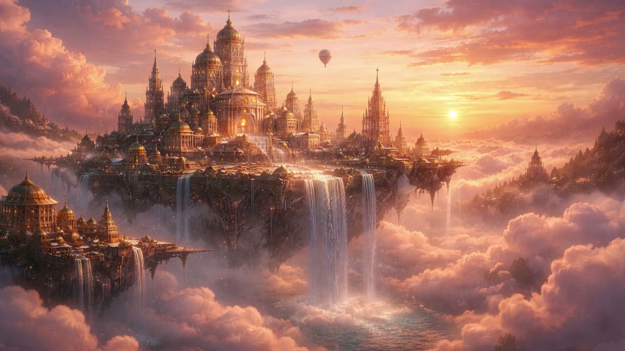 Floating City at Sunset - Dreamy Ambient Soundscape for Sleep, Study & Relaxation