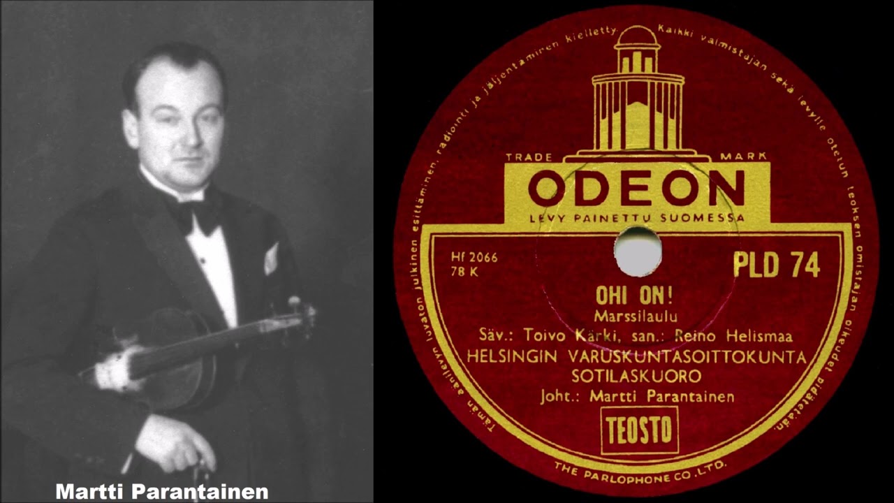 OHI ON! Sotilaskuoro ja Helsingin Varuskuntasoittokunta Martti Parantaisen johdolla 8.6.1953