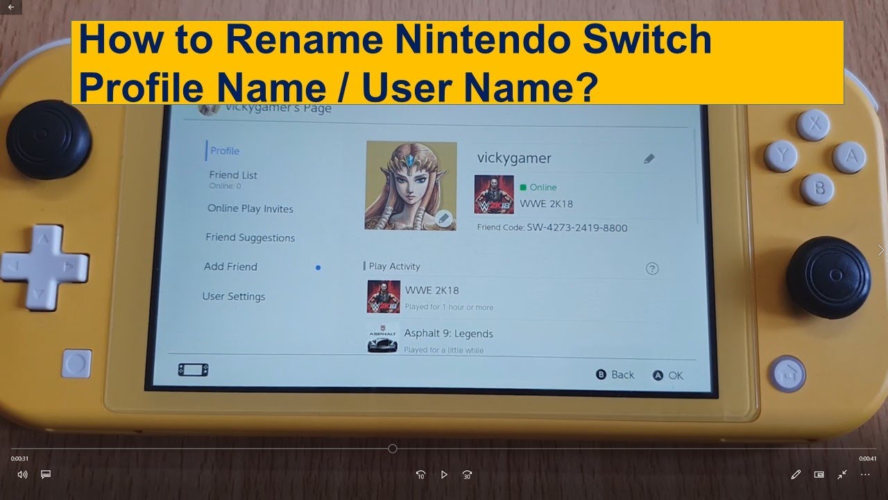 How to Rename Nintendo Switch Profile Name / User Name?
