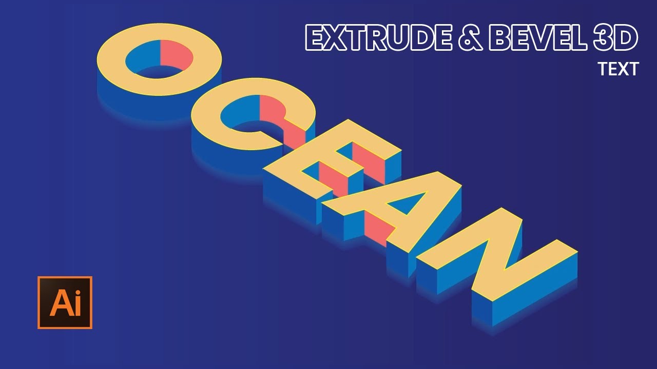 Extrude and Bevel 3D text effect in Adobe Illustrator | DesignMentor