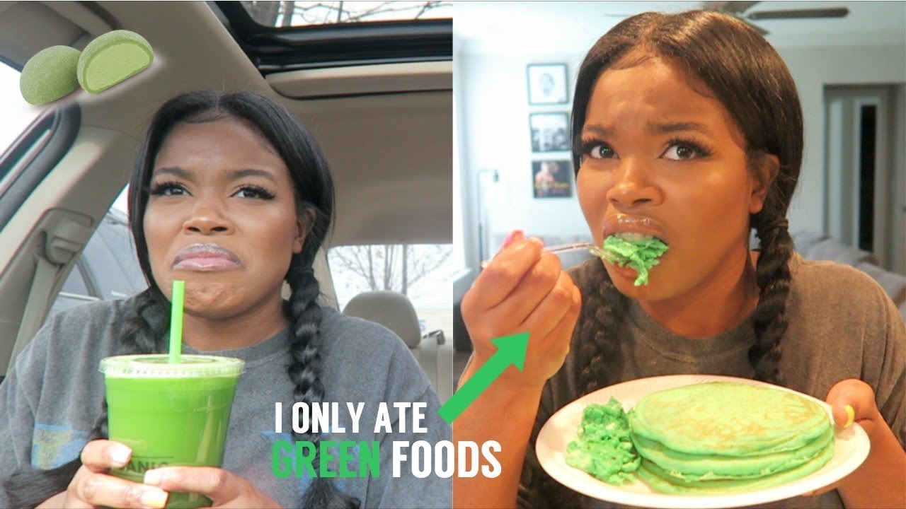 I ONLY ATE GREEN FOODS FOR 24 HOURS CHALLENGE
