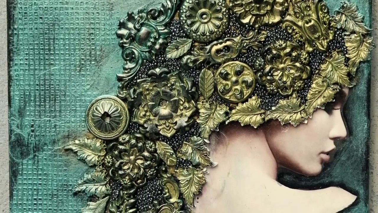 Mixed Media mit Metallic Wachspasten