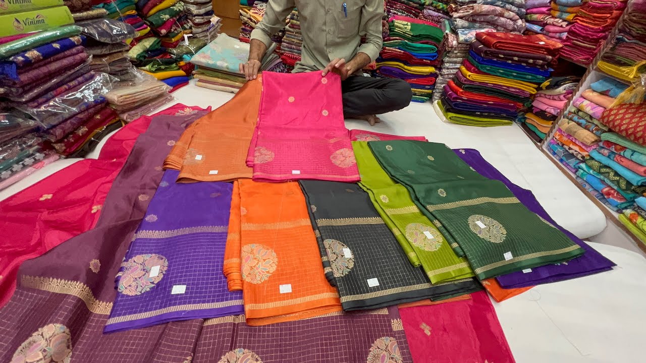 Latest wholesale Fancy Designer sarees in chickpet Bangalore‼️single set sarees courier available