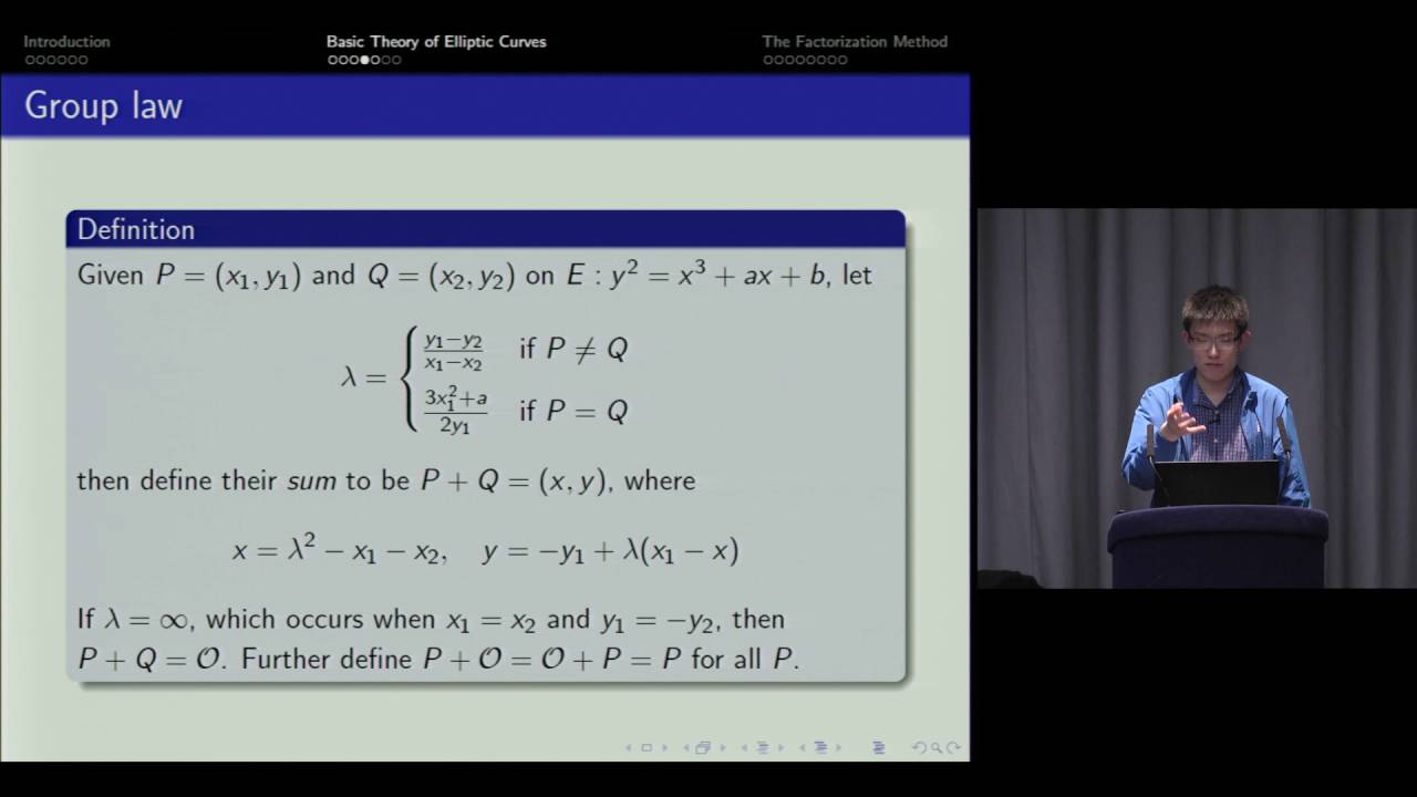 Lenstra's elliptic curve factorization method