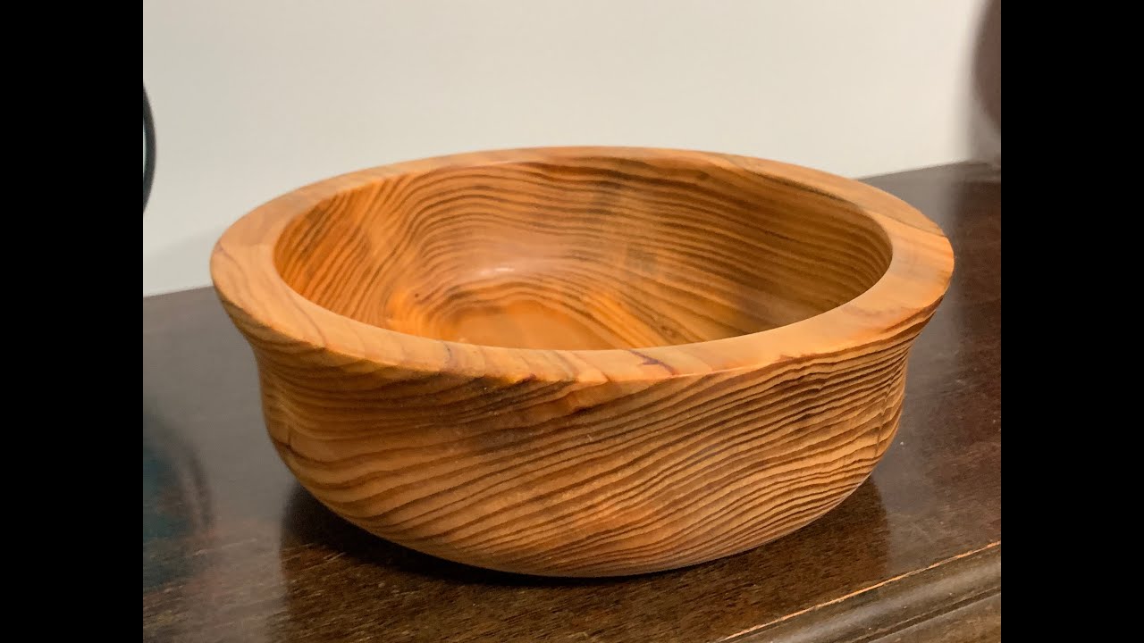 Woodturning - Cedar of Lebanon Wood Turned from Blank to Bowl