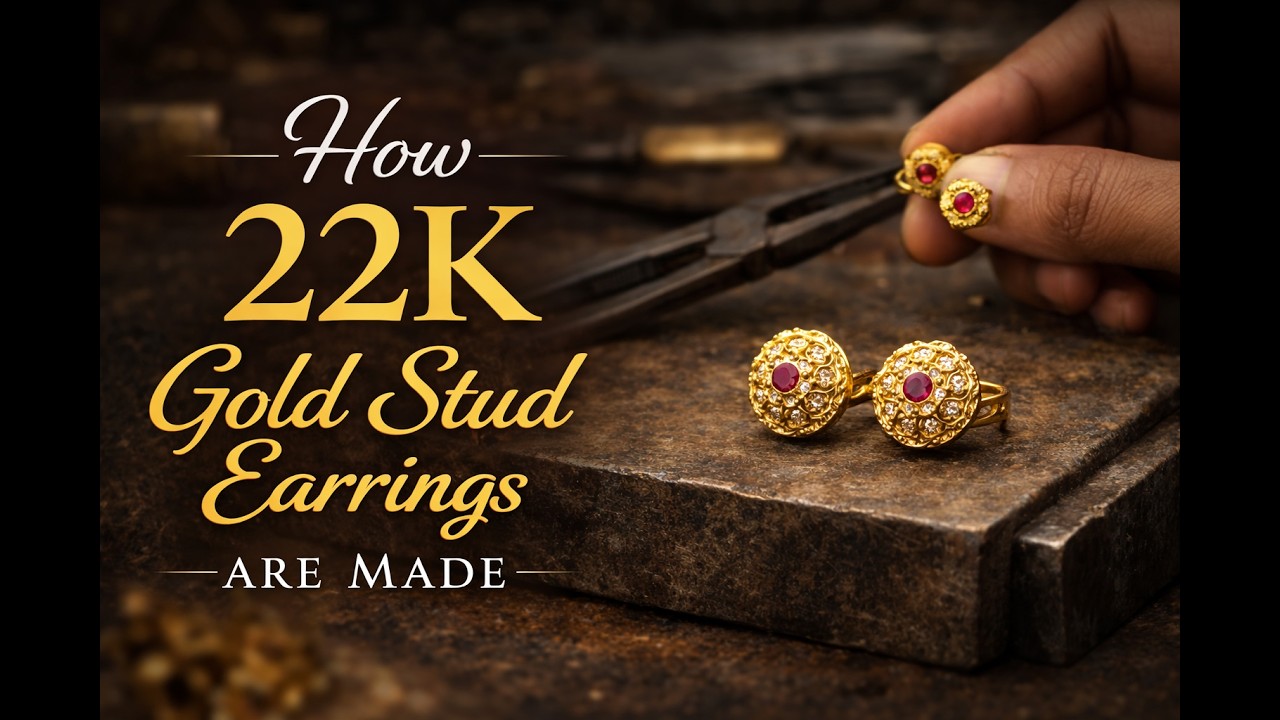 How 22K Gold Stud Earrings Are Made | Traditional Gold Jewellery Making