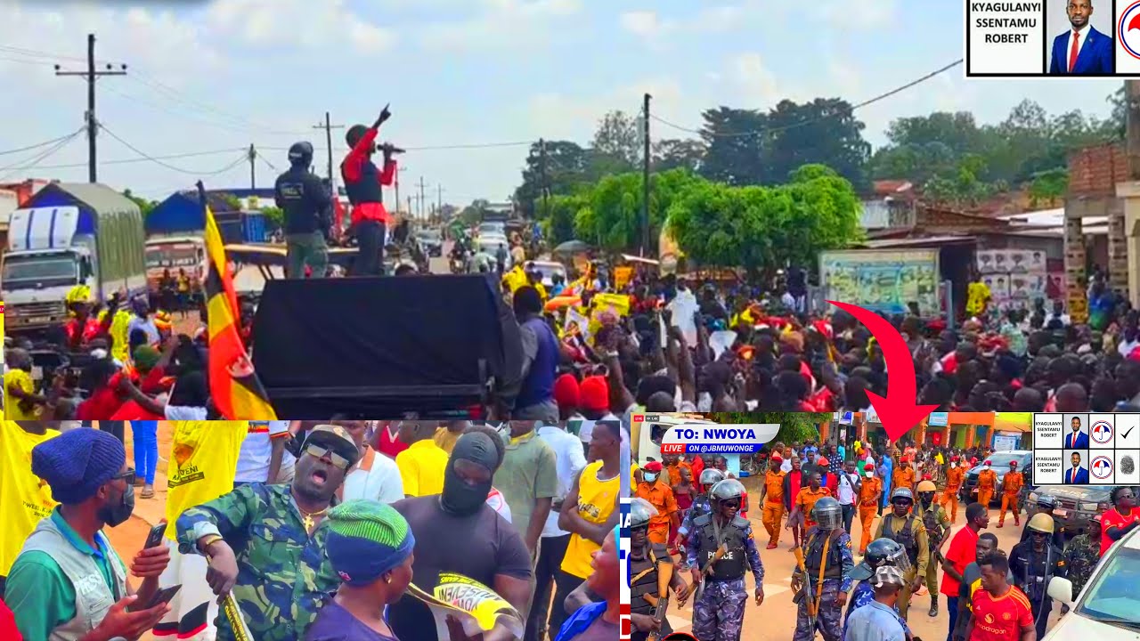NRM Goons & Police Disrupt Bobi Wine’s Roadside Speech in Nwoya