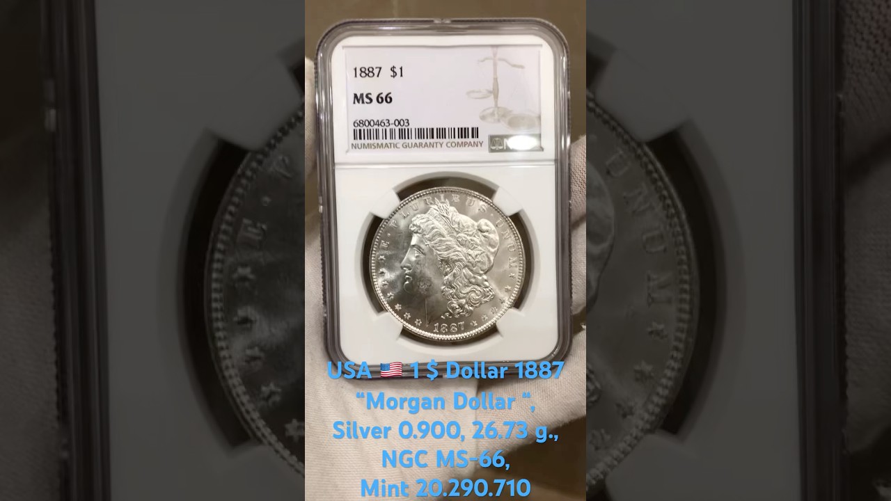 USA 🇺🇸 1 $ Dollar 1887 &ldquo;Morgan Dollar&ldquo;,Silver 0.900, 26.73 g.,NGC MS-66, Mint 20.290.710 #coin