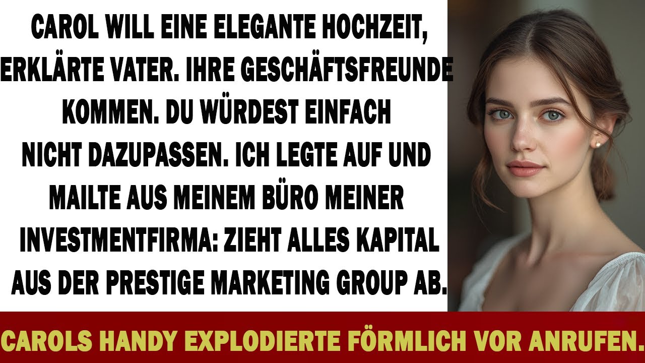 MEIN VATER LUD MICH „DER KLASSE WEGEN“ VON SEINER HOCHZEIT AUS – DANN VERLOR SEINE FRAU 2,7 MIO.