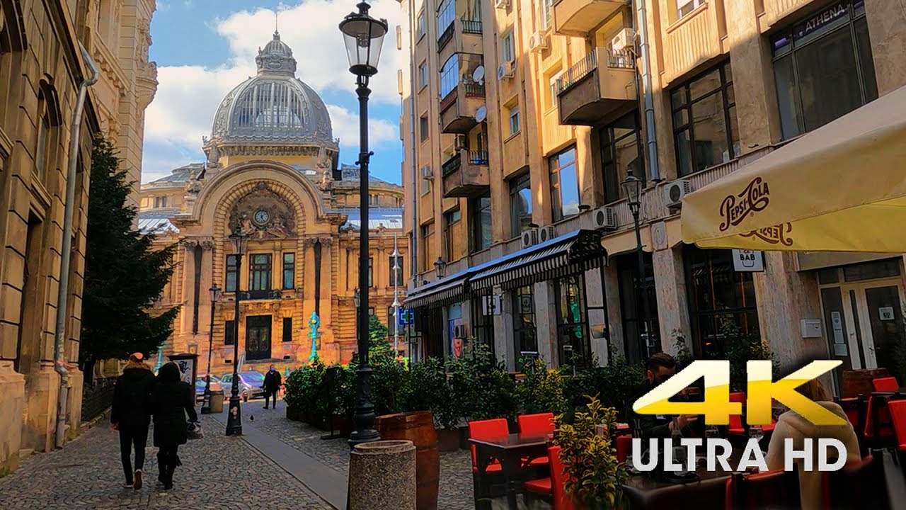 BUCHAREST ROMANIA WALKING TOUR in Downtown City Center | Old Town City Center in 4K UHD (60fps)