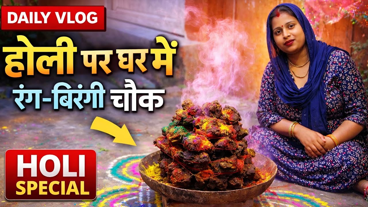 Holi par ghar me rang birange chok!