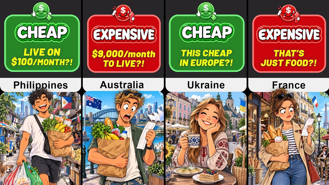 MOST EXPENSIVE vs CHEAPEST Cost of Living Countries (2026)