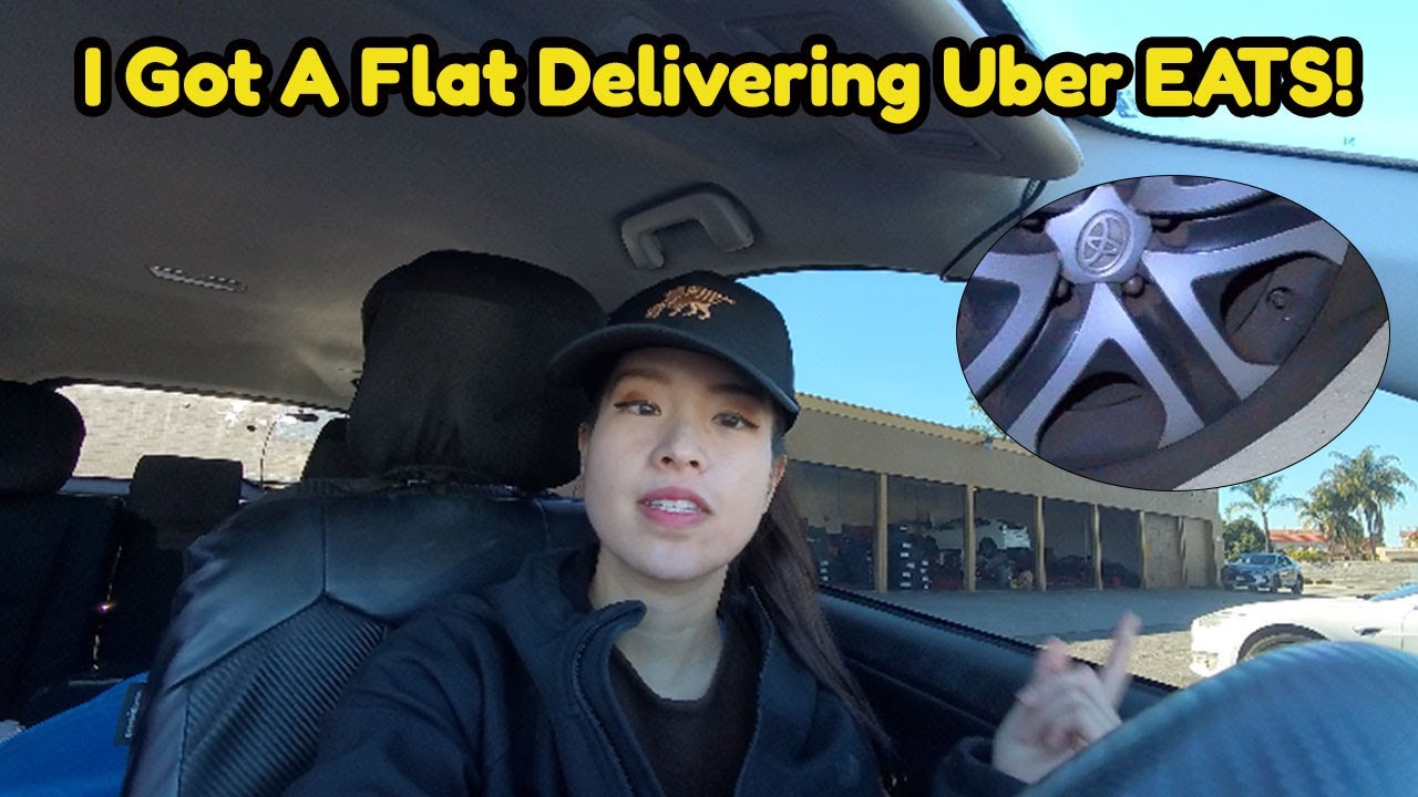 У меня спустило колесо во время доставки Uber EATS! Я работал курьером DoorDash в Лос-Анджелесе.....