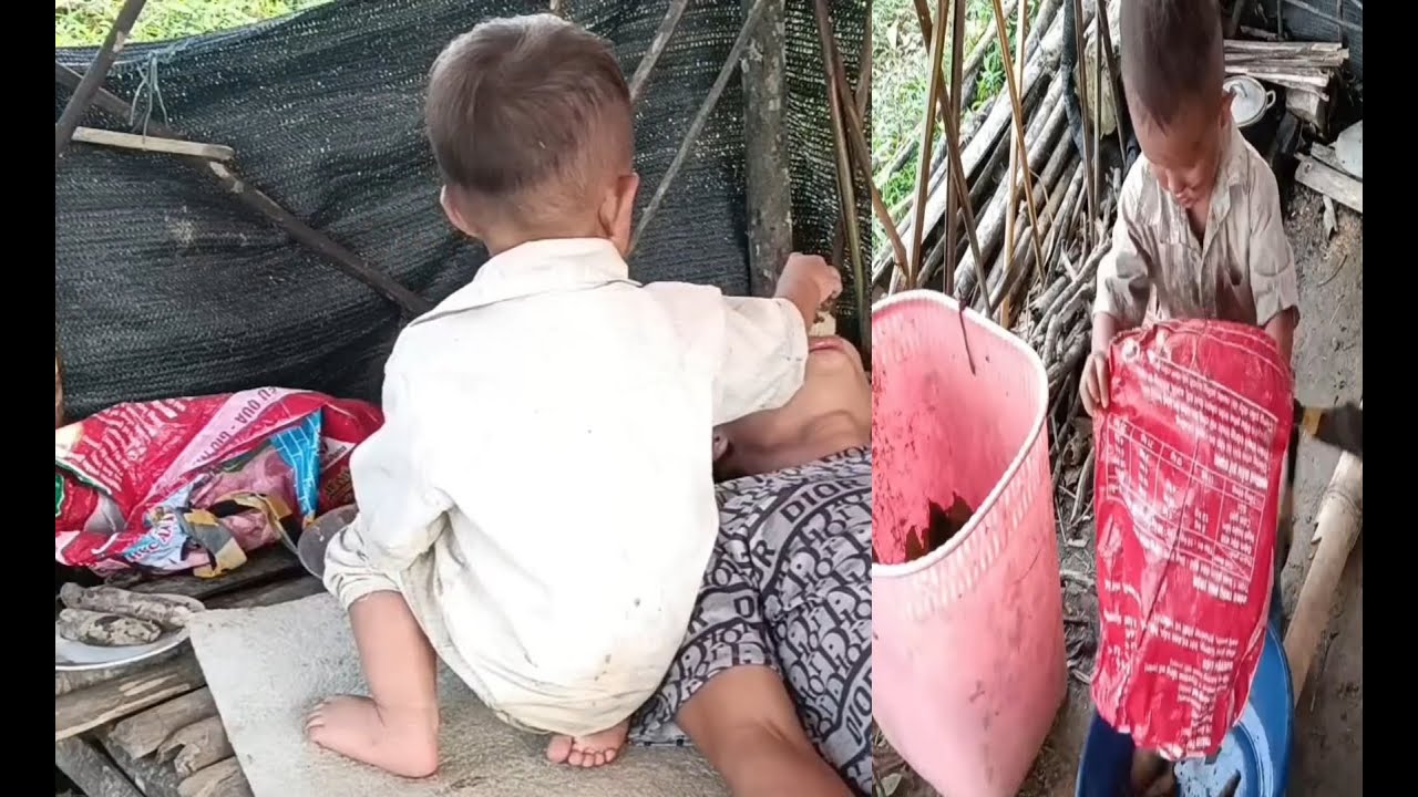 The poor orphan boy had to eat sweet potatoes to get through the day.
