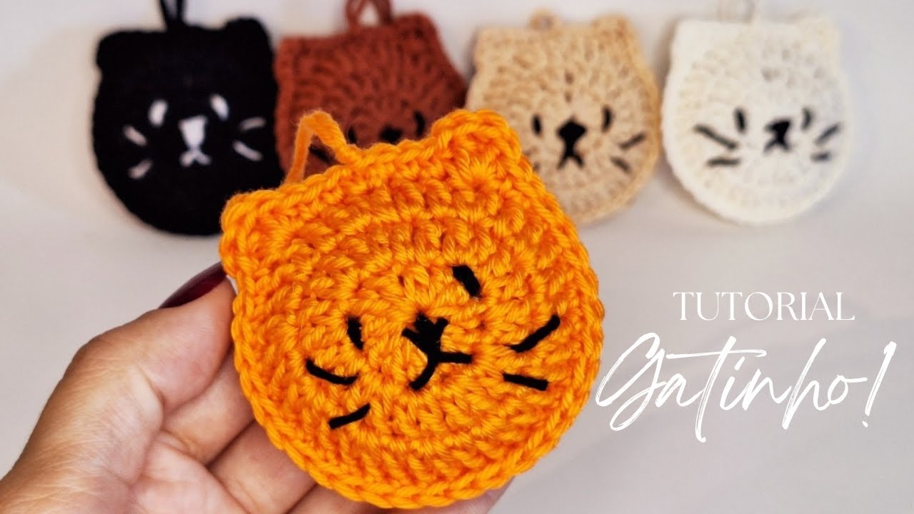 Passo a passo chaveiro de gatinho em crochê | Gato com fio amigurumi fácil e rápido