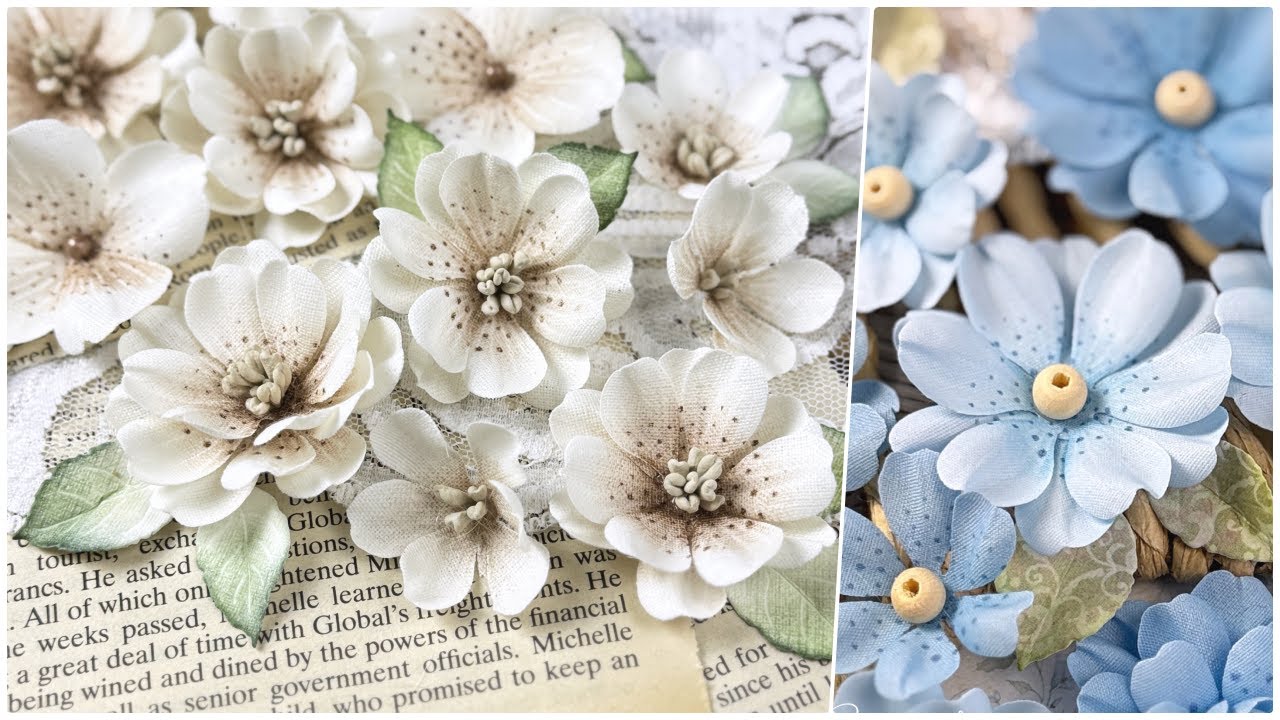 Handmade Fabric Flowers Tutorial, stiffening fabric, die cutting, shaping, assembling flowers