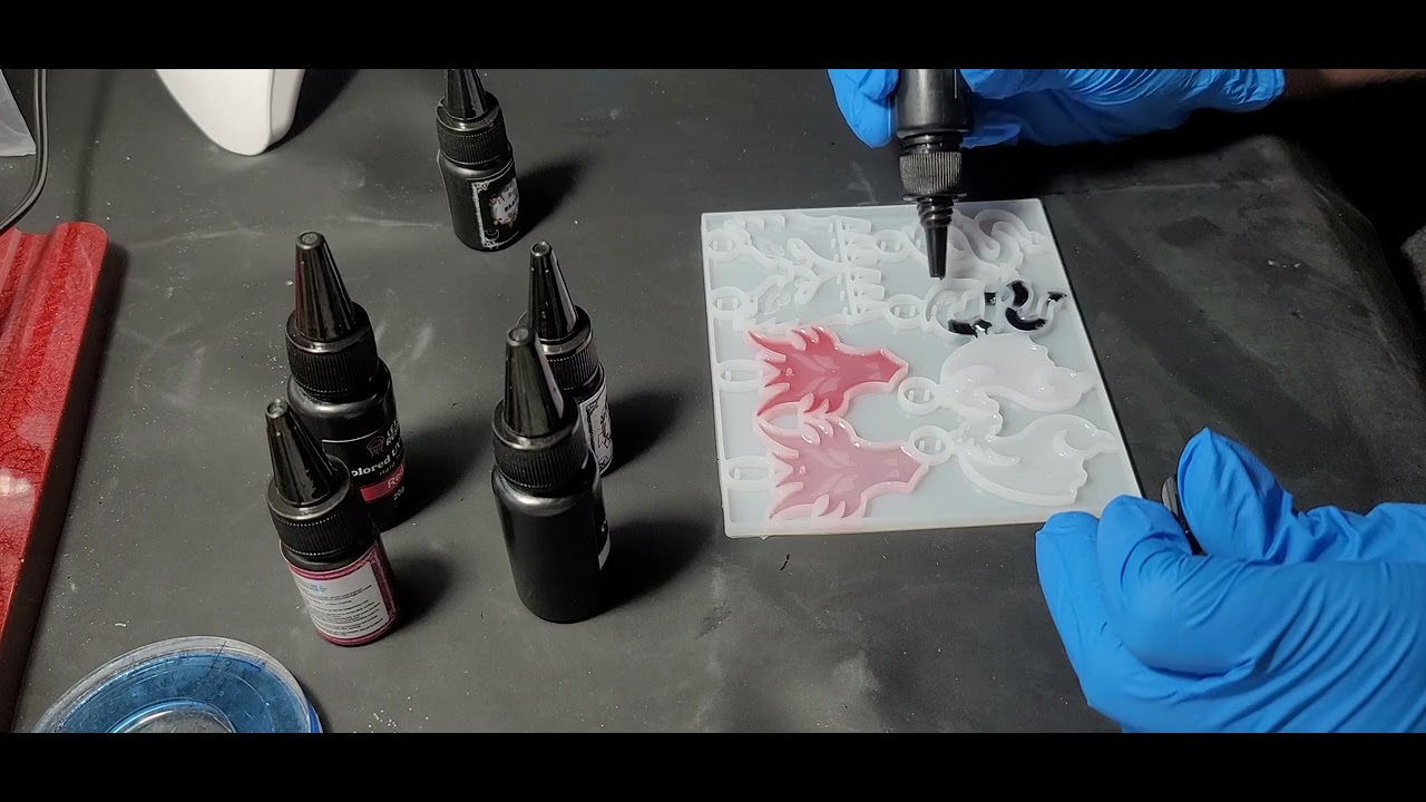 16. UV Resin comparison with Let's Resin UV Resin vs Temu brand UV Resin in Dragon earring mold