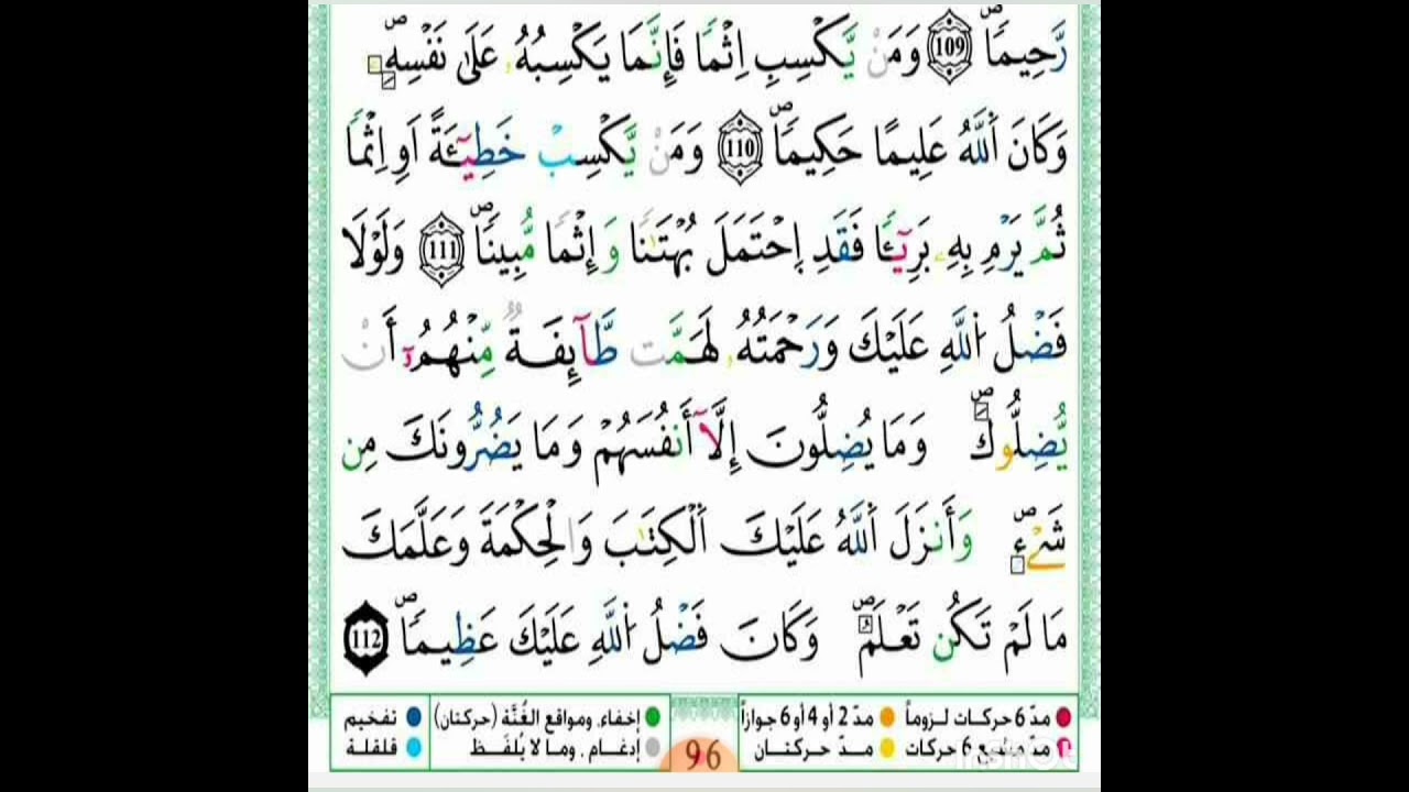 الصفحة 96 مكررة للحفظ والمراجعة برواية ورش عن نافع