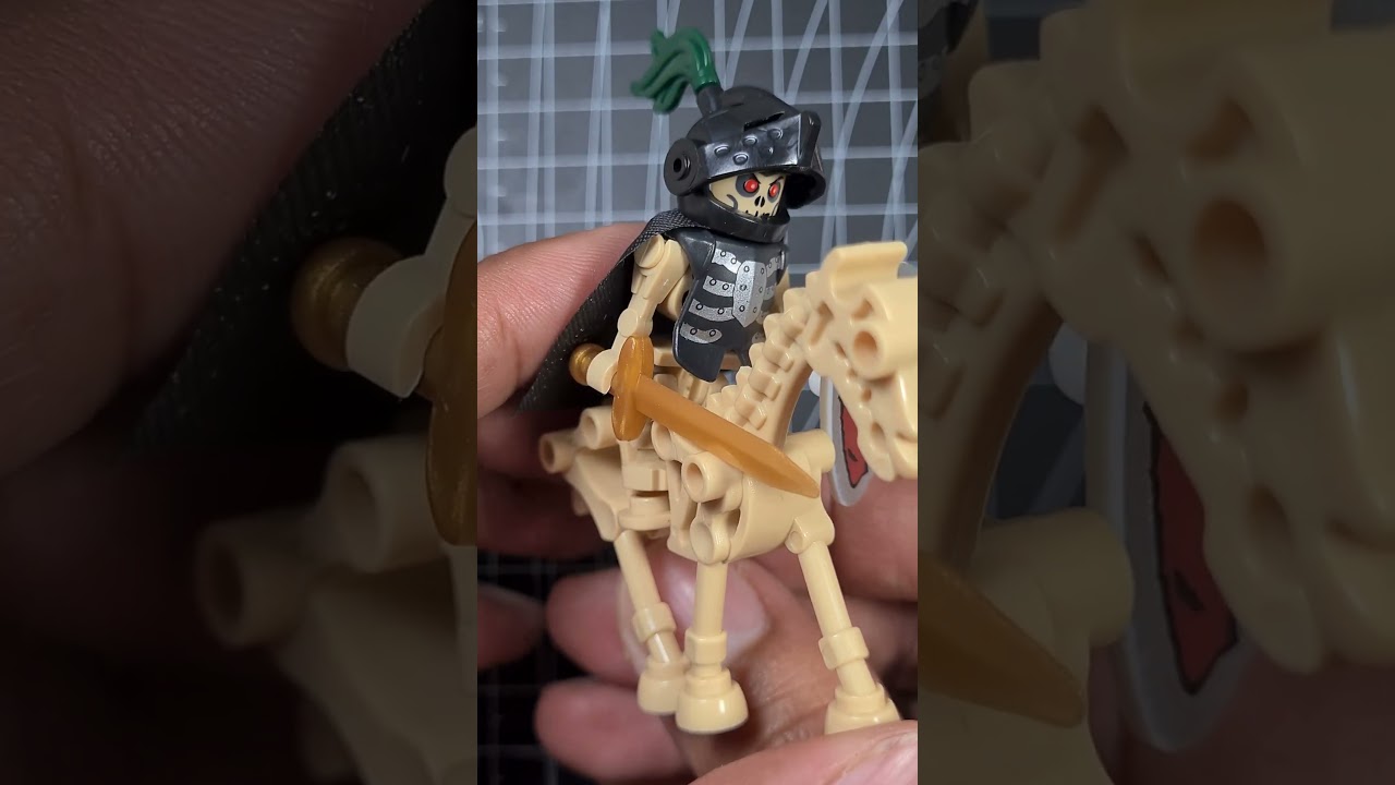 Lego Skeleton Knight Horsemen : Tan Color - Medieval Kingdom minifigures #shorts