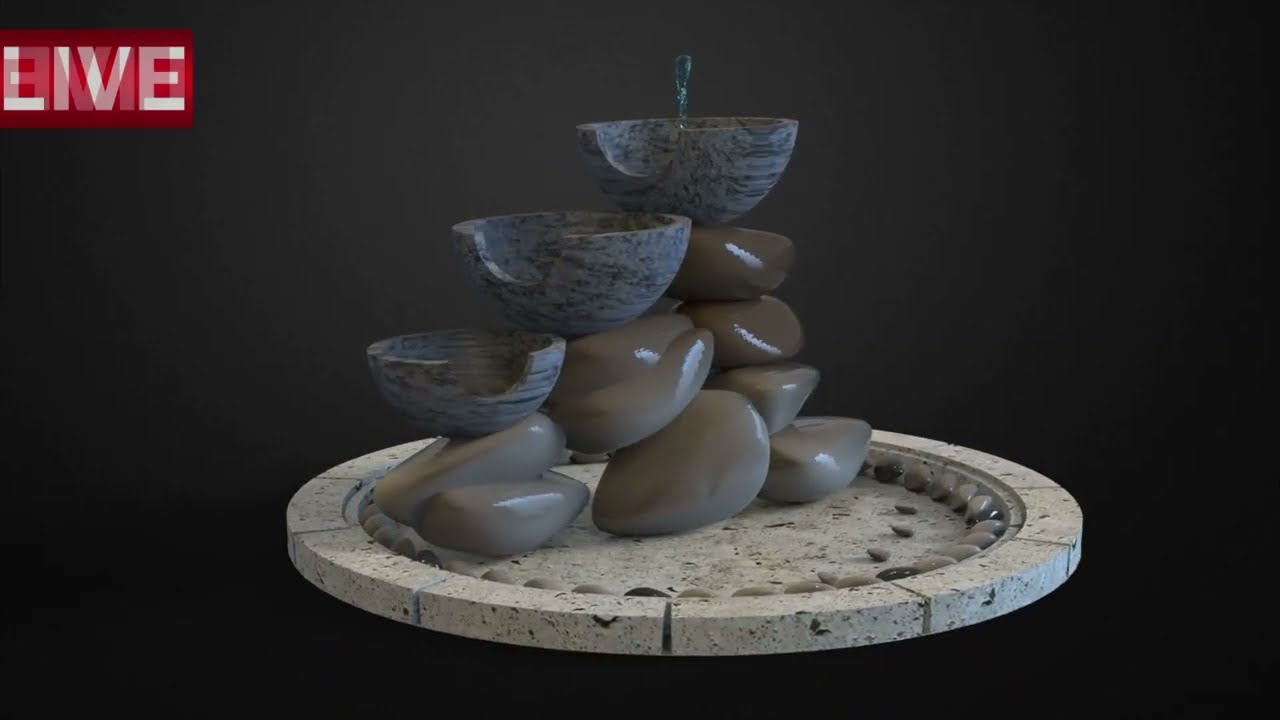 Zen Fountain ⛲  Water simulation in SOLIDWORKS🌟